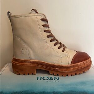 Roan by Bedstu Cream and Brown Ankle Boots